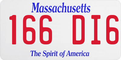 MA license plate 166DI6