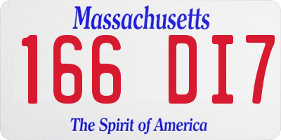 MA license plate 166DI7