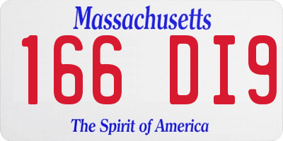 MA license plate 166DI9