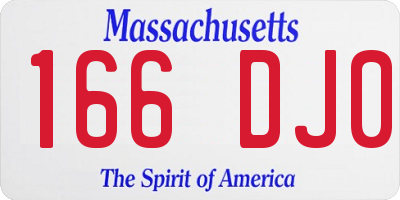 MA license plate 166DJ0