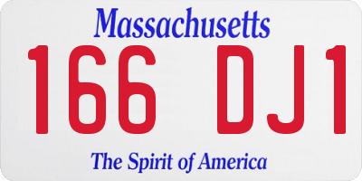 MA license plate 166DJ1