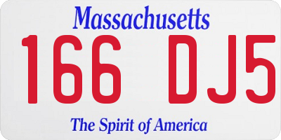 MA license plate 166DJ5