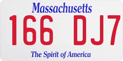 MA license plate 166DJ7