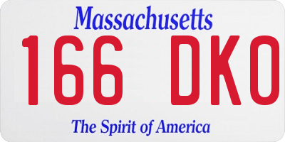 MA license plate 166DK0
