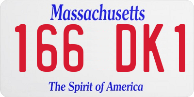 MA license plate 166DK1