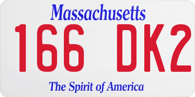 MA license plate 166DK2