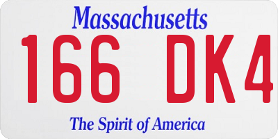 MA license plate 166DK4