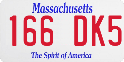 MA license plate 166DK5