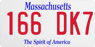 MA license plate 166DK7