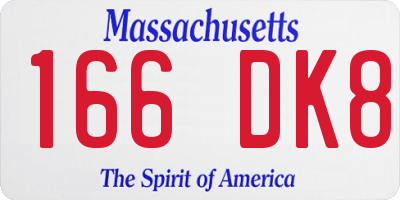 MA license plate 166DK8