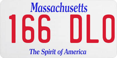 MA license plate 166DL0