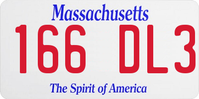 MA license plate 166DL3