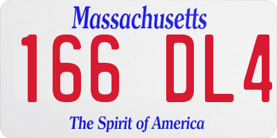 MA license plate 166DL4