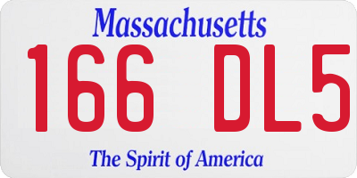 MA license plate 166DL5
