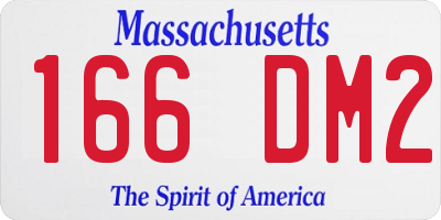 MA license plate 166DM2