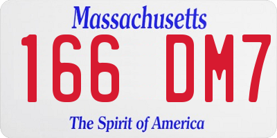 MA license plate 166DM7