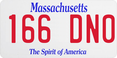 MA license plate 166DN0