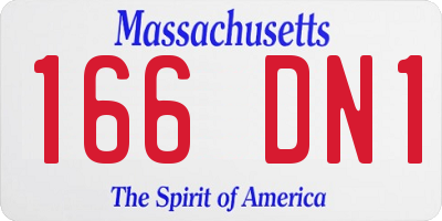 MA license plate 166DN1
