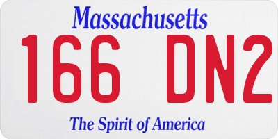 MA license plate 166DN2