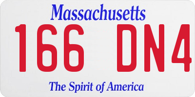 MA license plate 166DN4