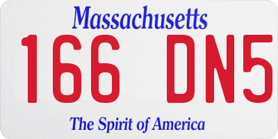 MA license plate 166DN5