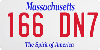 MA license plate 166DN7