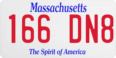 MA license plate 166DN8
