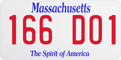 MA license plate 166DO1