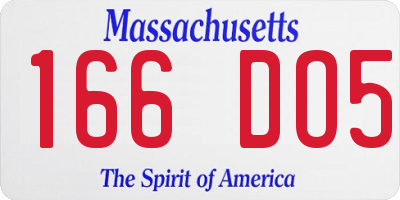 MA license plate 166DO5