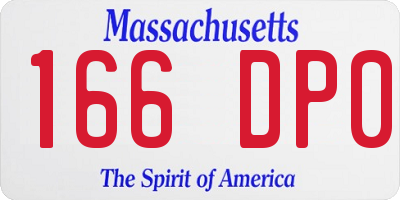 MA license plate 166DP0