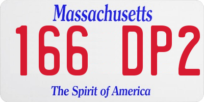 MA license plate 166DP2