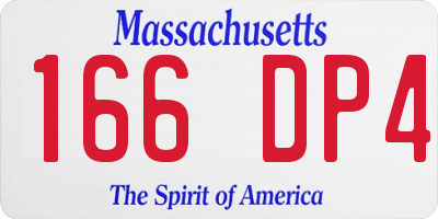 MA license plate 166DP4