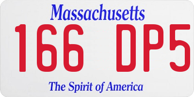 MA license plate 166DP5