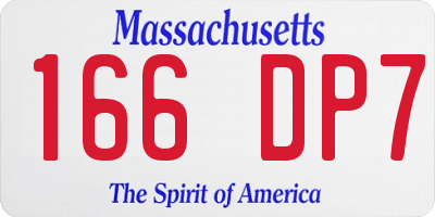 MA license plate 166DP7