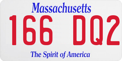 MA license plate 166DQ2
