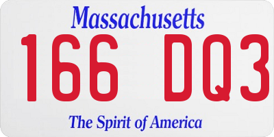 MA license plate 166DQ3