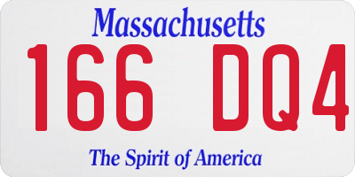 MA license plate 166DQ4