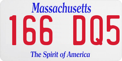 MA license plate 166DQ5