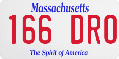 MA license plate 166DR0