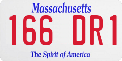 MA license plate 166DR1