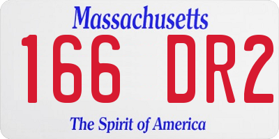 MA license plate 166DR2