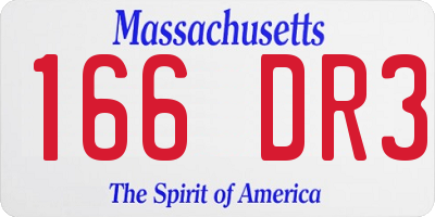 MA license plate 166DR3