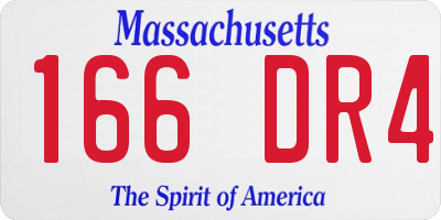 MA license plate 166DR4