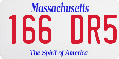 MA license plate 166DR5