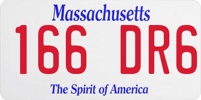 MA license plate 166DR6