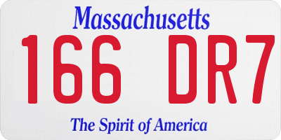 MA license plate 166DR7