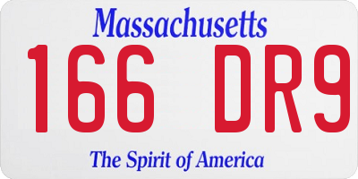 MA license plate 166DR9
