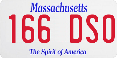 MA license plate 166DS0