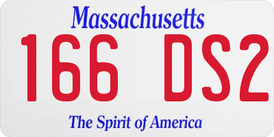 MA license plate 166DS2