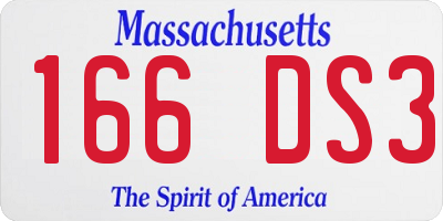 MA license plate 166DS3